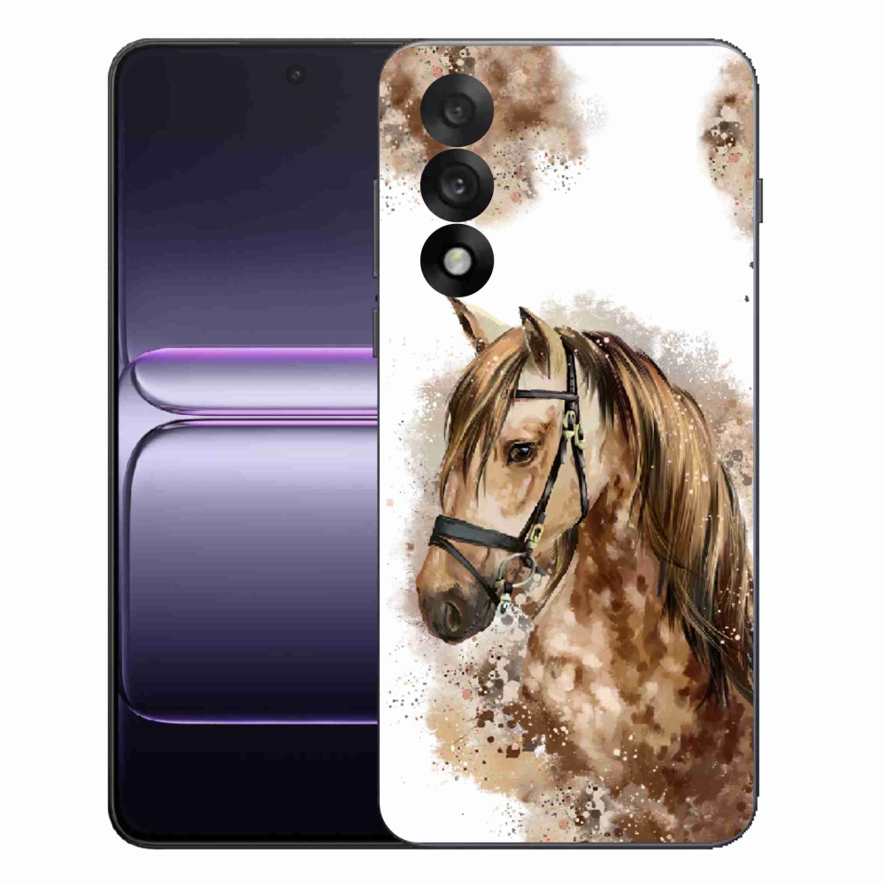 Zselés tok mmCase a One Plus Nord 5 készülékhez - barna rajzfilmes ló