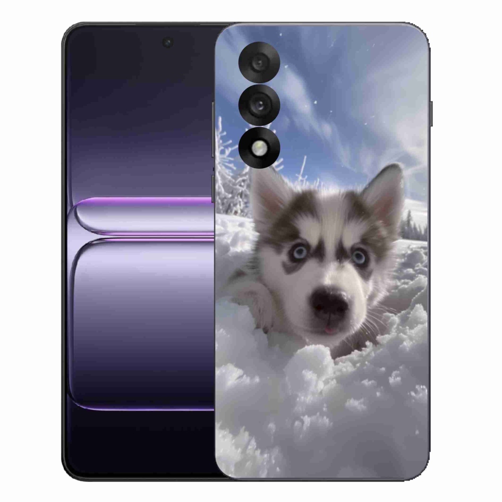 Gél borítás mmCase a One Plus Nord 5 számára - husky a hóban