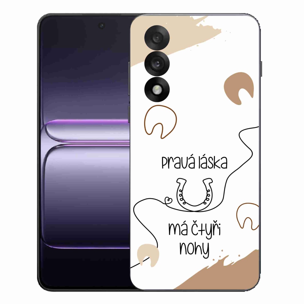 Gél borító mmCase a One Plus Nord 5 készülékhez - Ló motívum fehér háttér