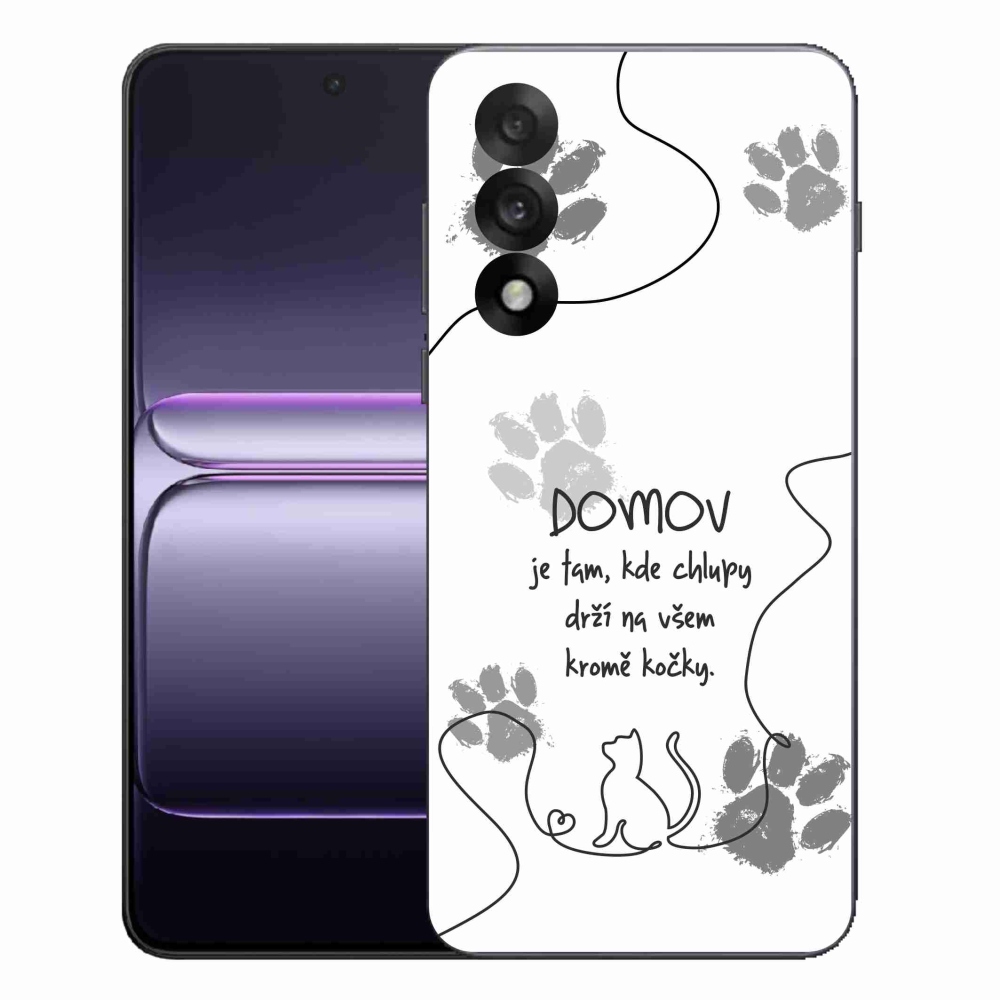 Gél borító mmCase a One Plus Nord 5 készülékhez - macska motívum fehér háttérrel