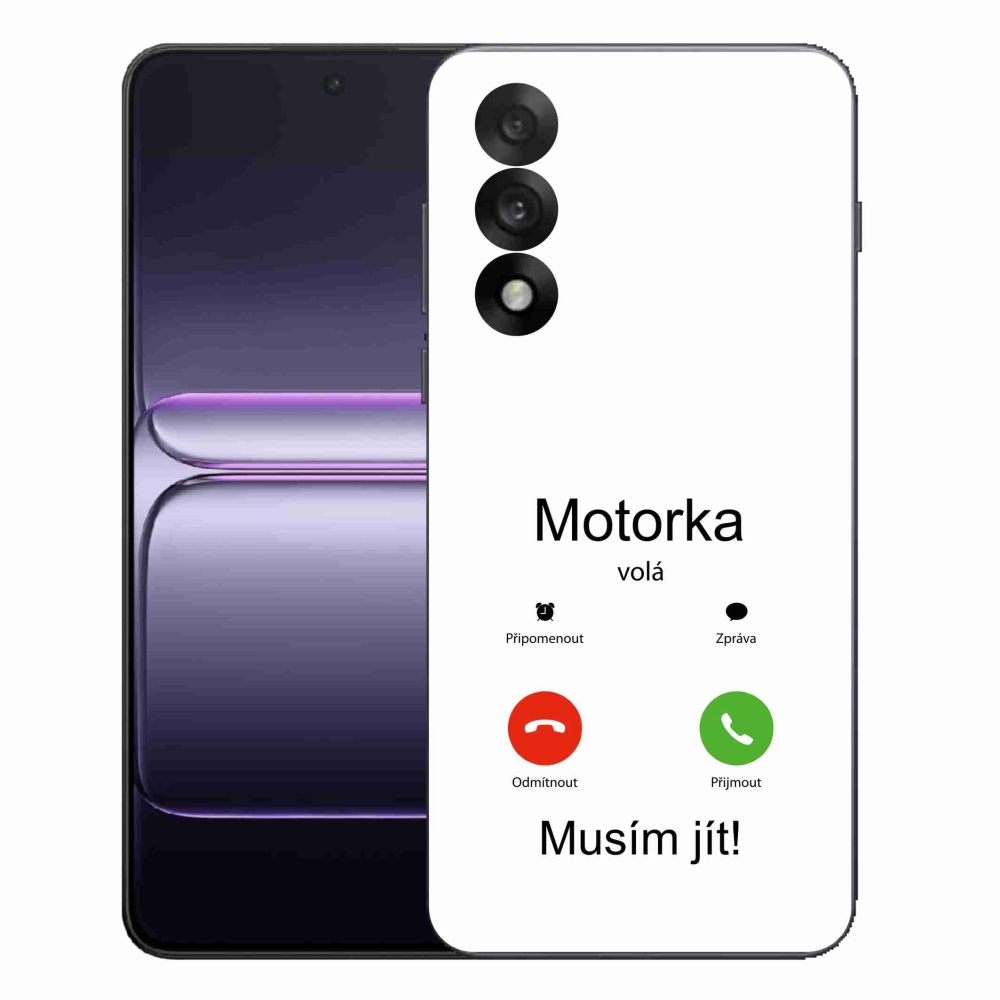 Gél borítás mmCase a One Plus Nord 5 készülékre - motoros hívó fehér háttér