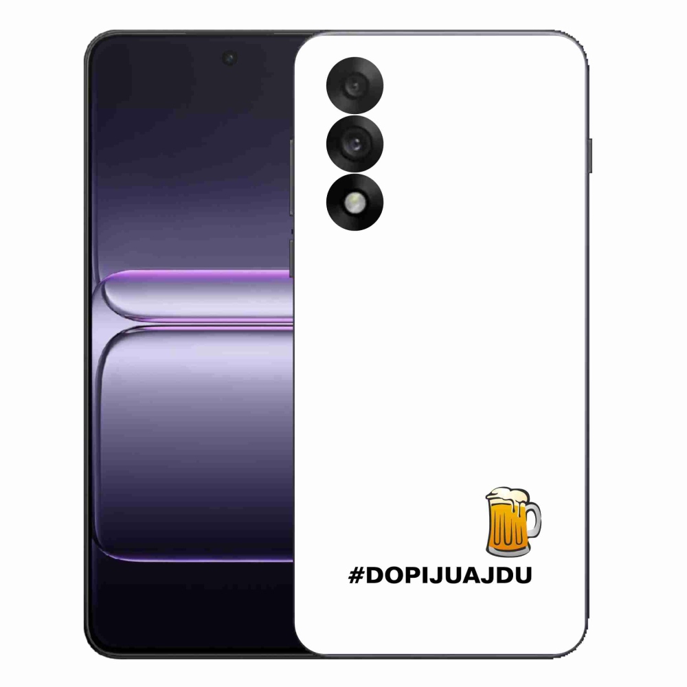 Gél borító mmCase a One Plus Nord 5 - sör motívum 1 fehér háttérrel