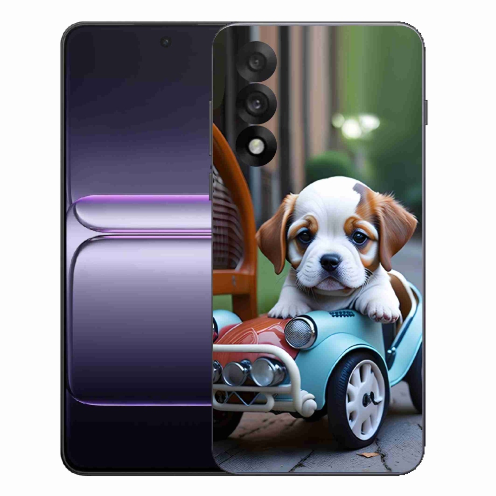 Gél borítás mmCase a One Plus Nord 5 - kiskutya retro autóban