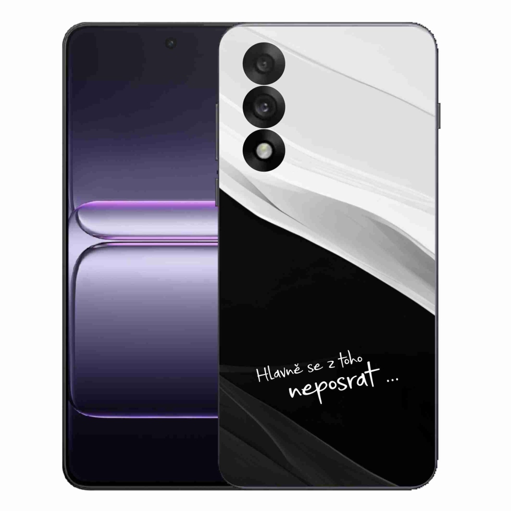 Gél borító mmCase One Plus Nord 5 - vicces szöveg 13 fekete-fehér háttérrel