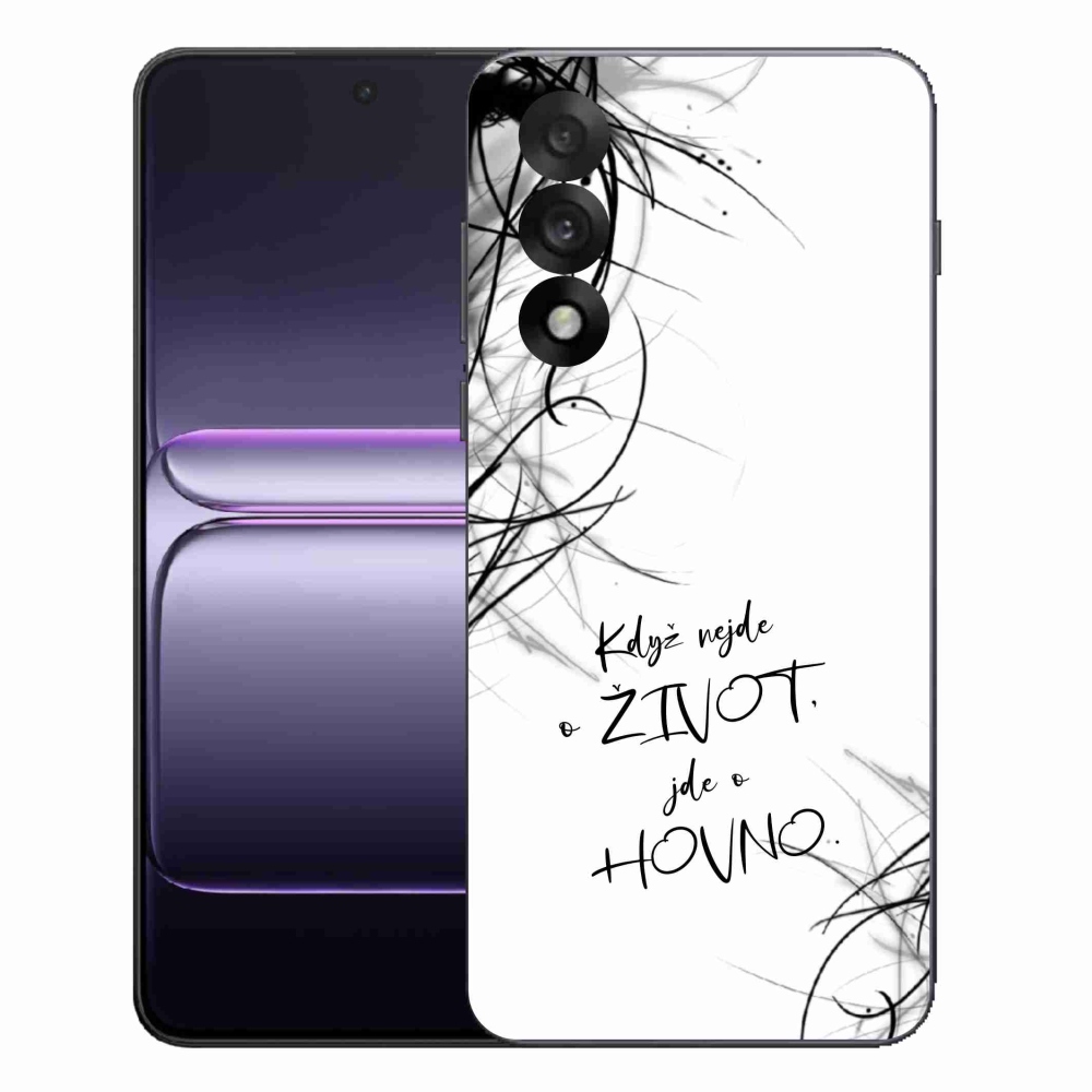 Gél borító mmCase a One Plus Nord 5 készülékhez - vicces szöveg 16 fehér háttér