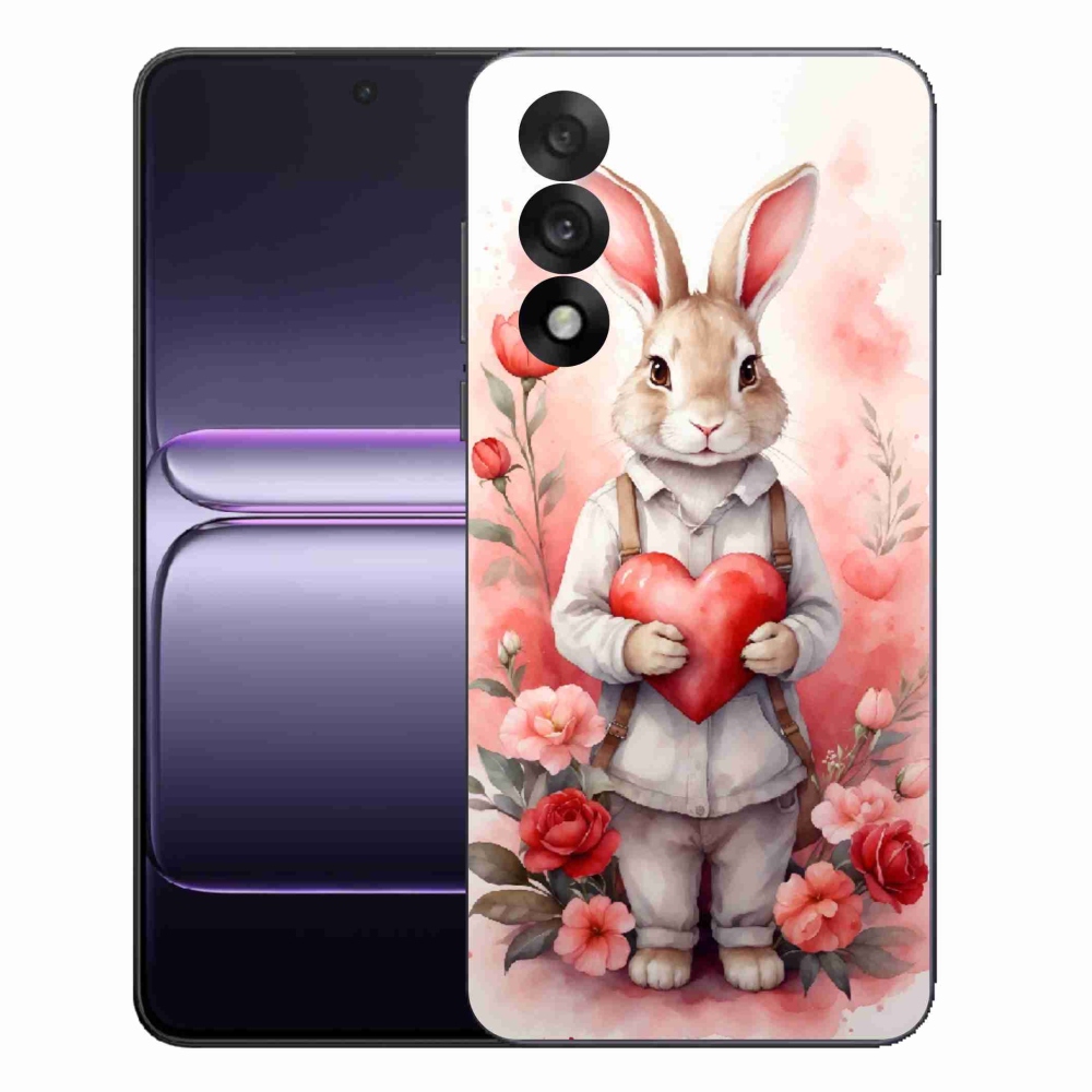 Zselés borítás mmCase a One Plus Nord 5 készülékhez - nyúl szívvel