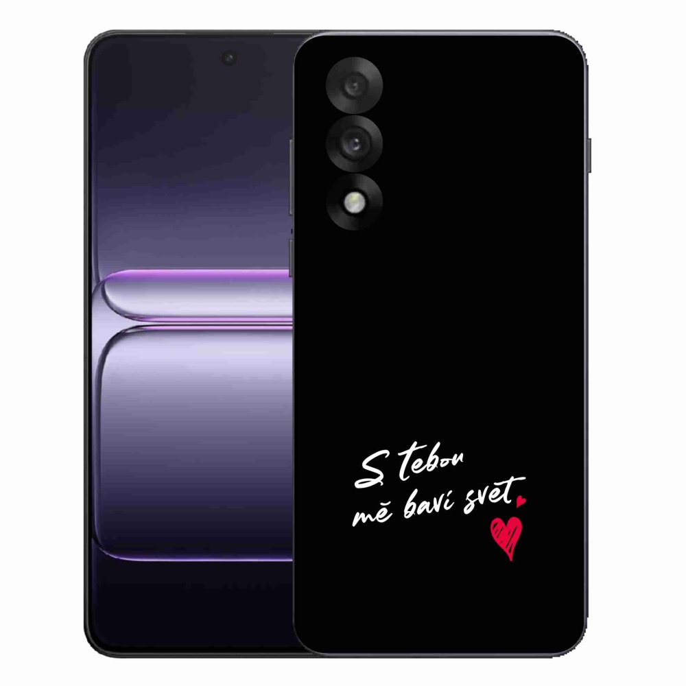 Gél borító mmCase a One Plus Nord 5 készülékre - szerelmes szöveg 1 fekete háttér