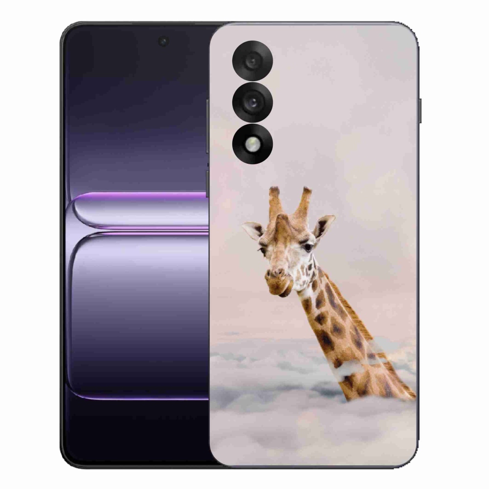 Zselés borítás mmCase a One Plus Nord 5 készülékre - zsiráf a felhőkben
