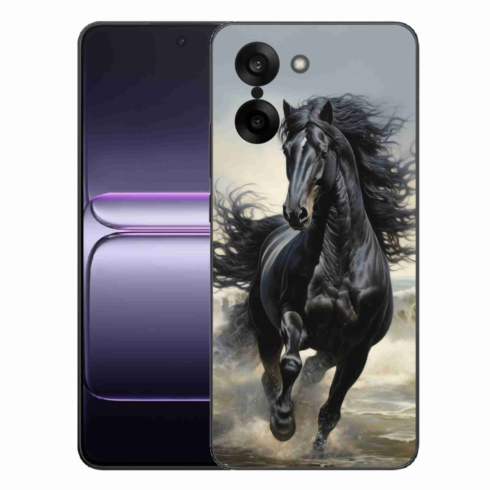 Zselés borítás mmCase a One Plus Nord CE5 készülékhez - fekete futó ló