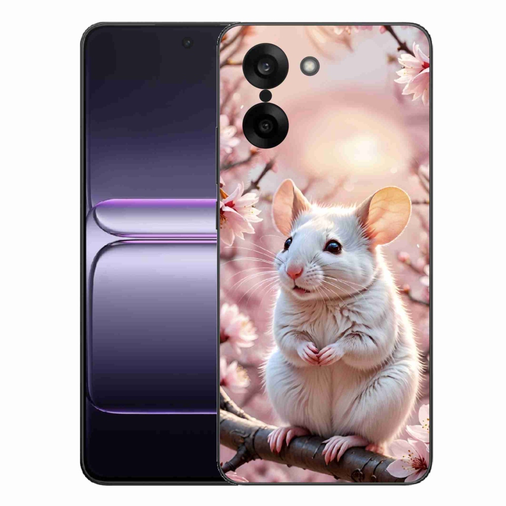 Zselés borítás mmCase a One Plus Nord CE5 készülékhez - fehér egér ágon