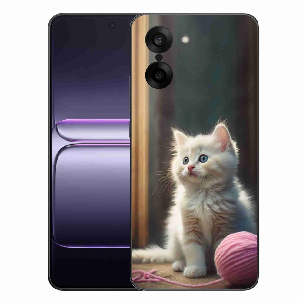 Gél védőhuzat mmCase a One Plus Nord CE5 készülékhez - fehér cica 2