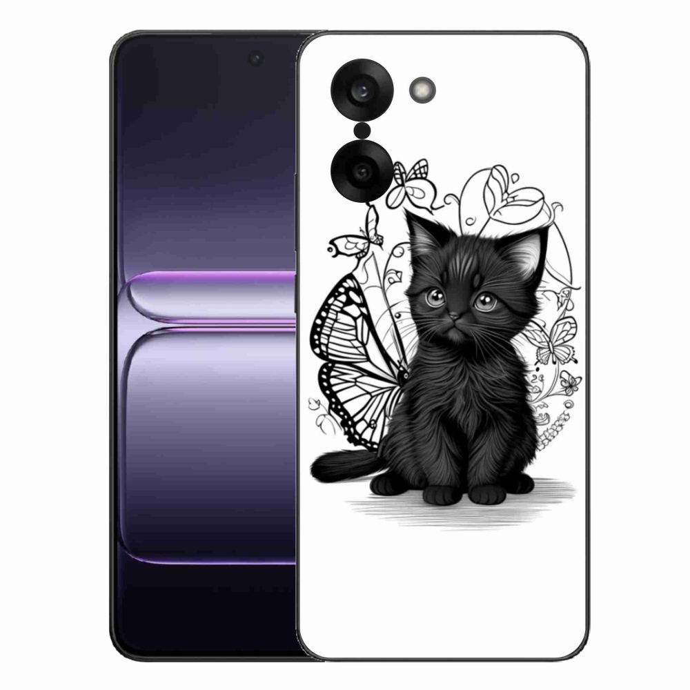 Zselés borítás mmCase a One Plus Nord CE5 készülékre - fekete cica