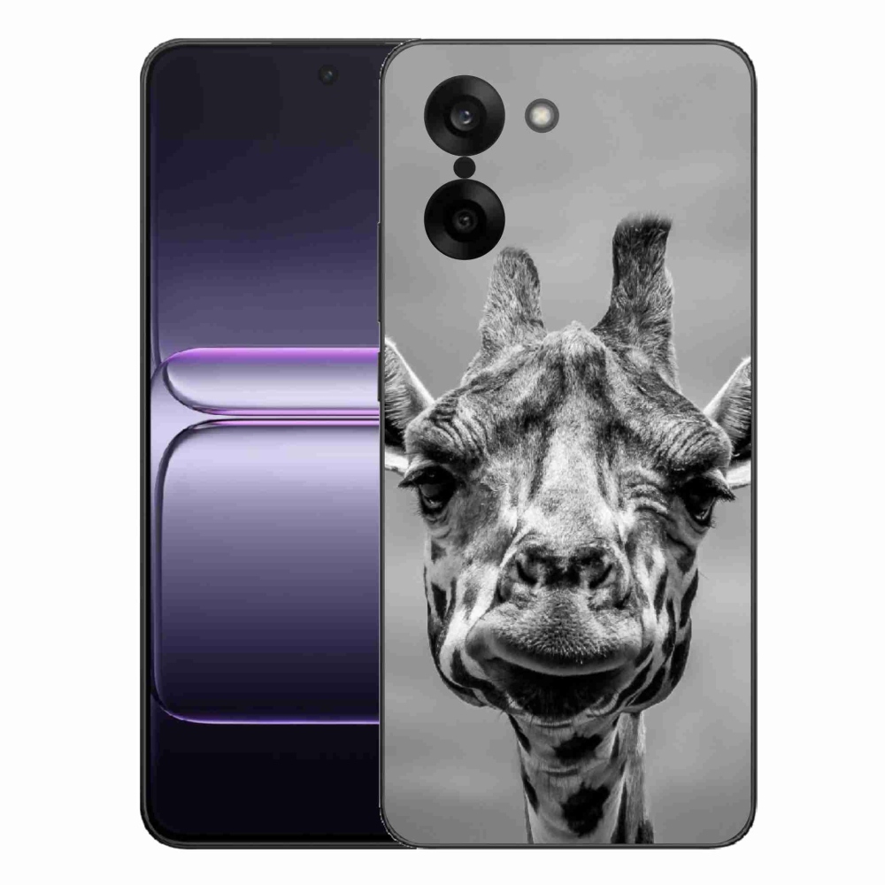 Zselés borítás mmCase One Plus Nord CE5 készülékhez - fekete-fehér zsiráf
