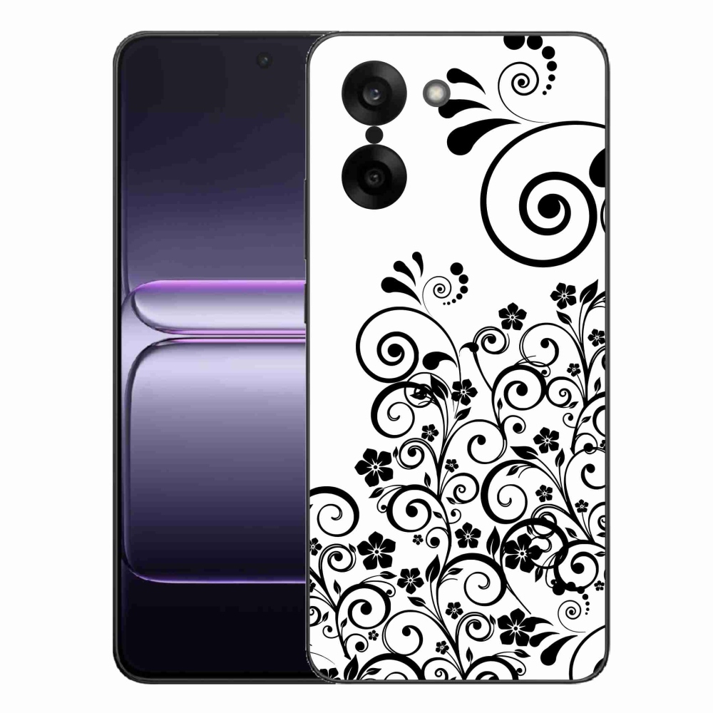 Zselés borítás mmCase a One Plus Nord CE5 készülékre - fekete és fehér virágminták