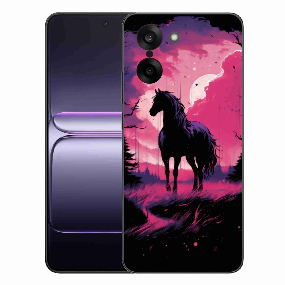 Zselés tok mmCase a One Plus Nord CE5 készülékhez - fekete rajzfilm ló 1