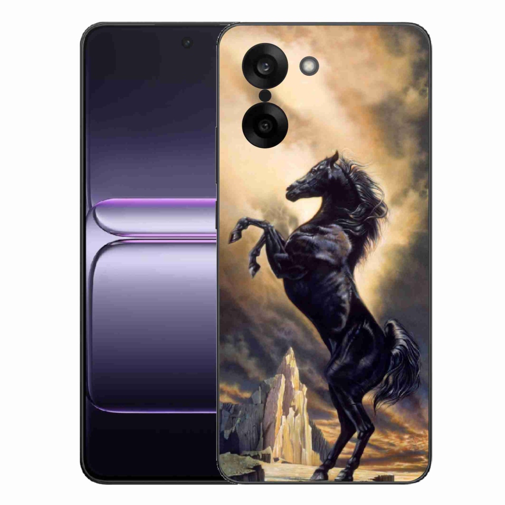 Zselés borítás mmCase One Plus Nord CE5 készülékhez - fekete rajzfilm ló