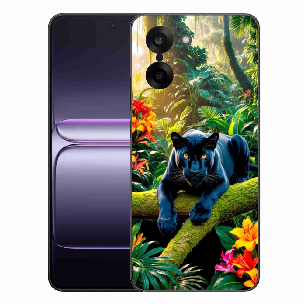 Gél borító mmCase a One Plus Nord CE5-re - fekete párduc a dzsungelben