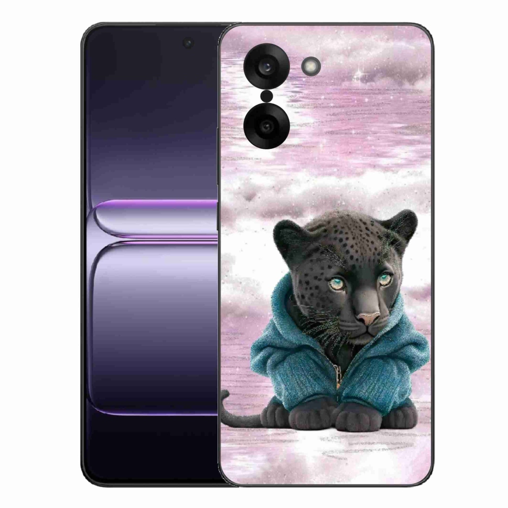 Zselés borítás mmCase One Plus Nord CE5 készülékhez - fekete párduc pulóverben
