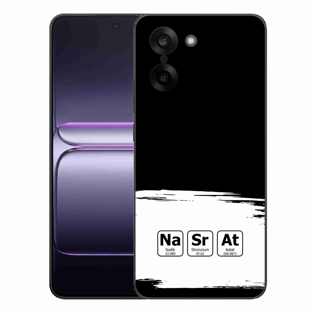 Gél borítás mmCase a One Plus Nord CE5 készülékre - kémiai elemek fehér és fekete háttérrel