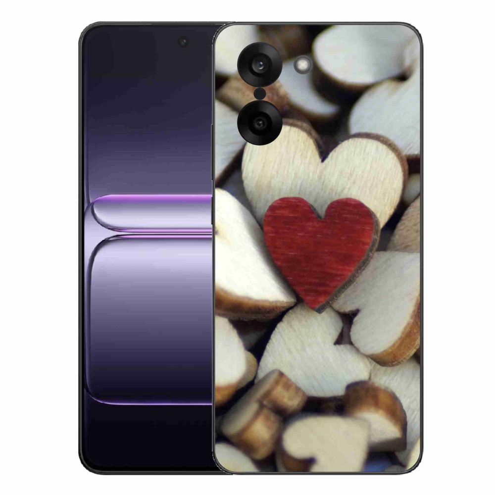 Zselés borítás mmCase One Plus Nord CE5 készülékhez - gravírozott piros szív