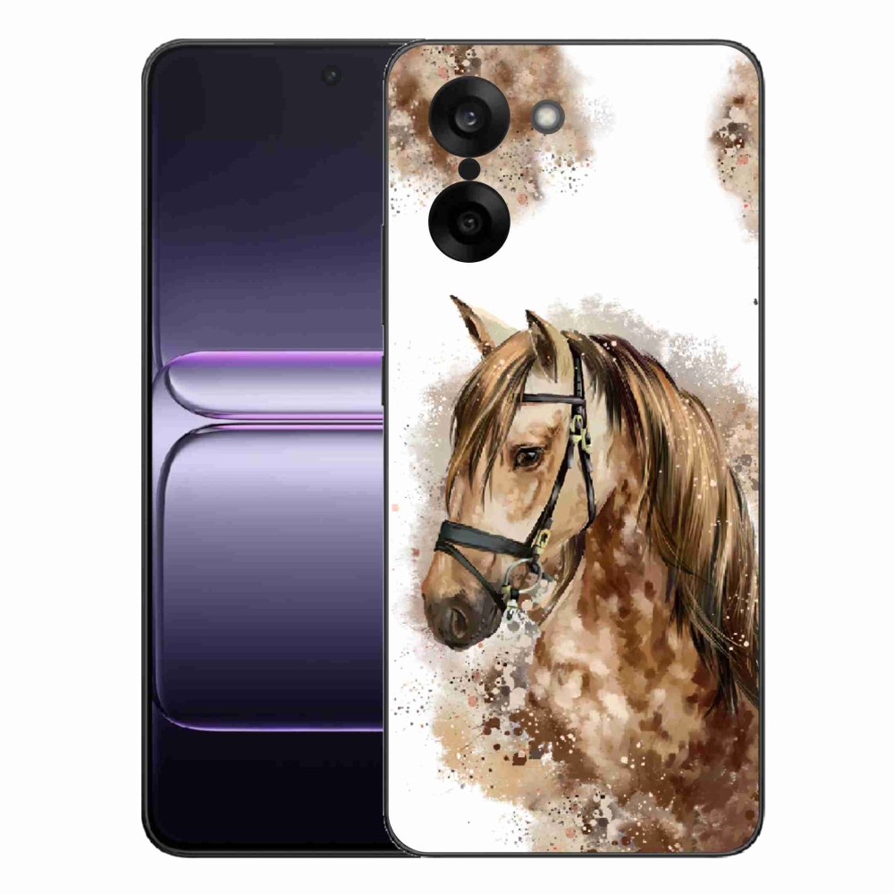 Zselés tok mmCase a One Plus Nord CE5 készülékhez - barna rajzfilm ló