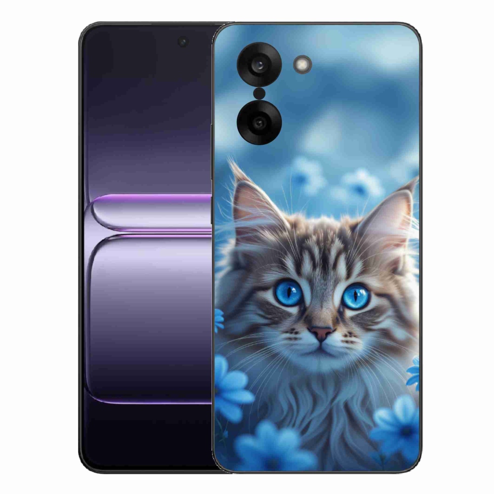 Gél védőhuzat mmCase One Plus Nord CE5 készülékhez - kék virágos cica
