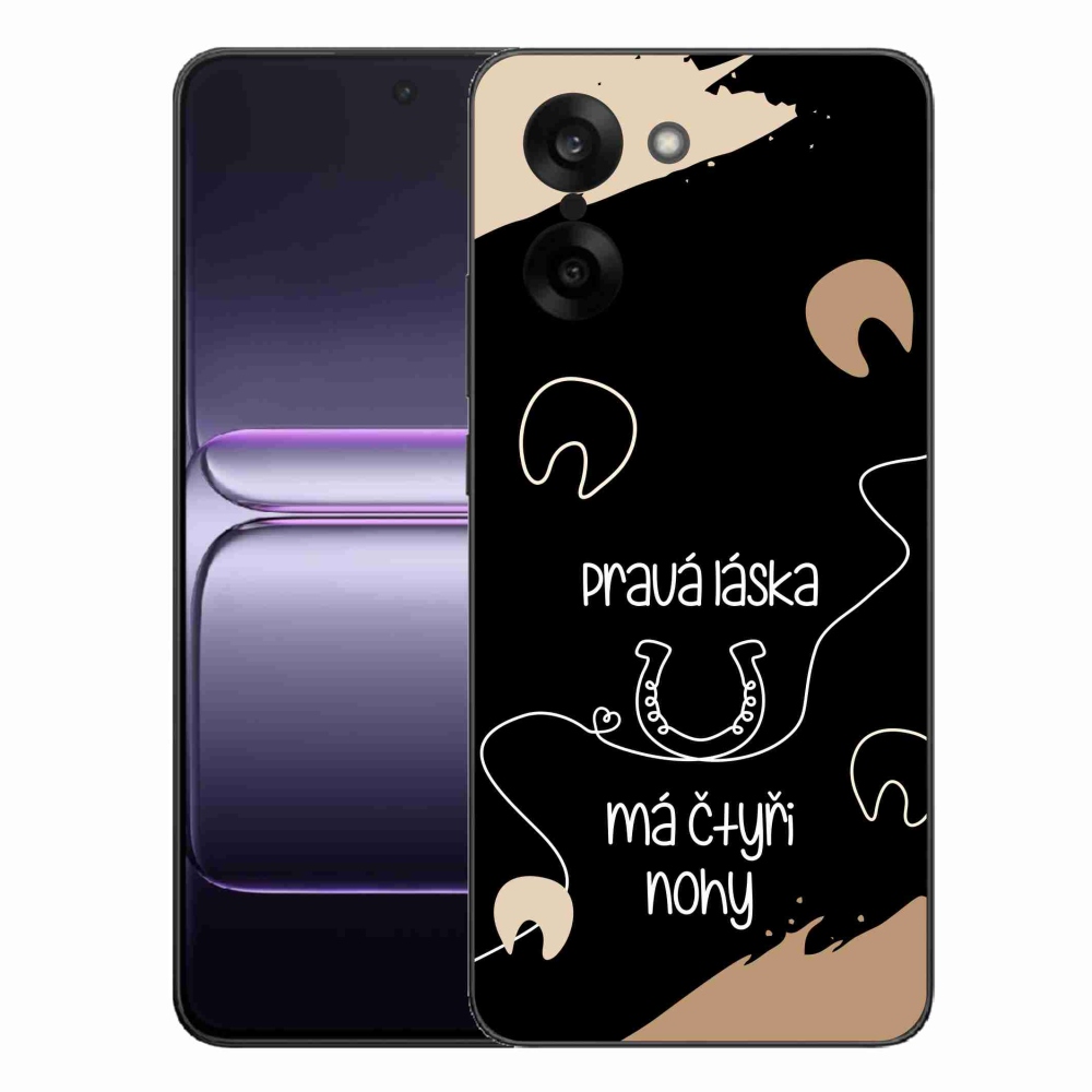 Zselés borító mmCase One Plus Nord CE5-hez - ló motívum fekete háttérrel