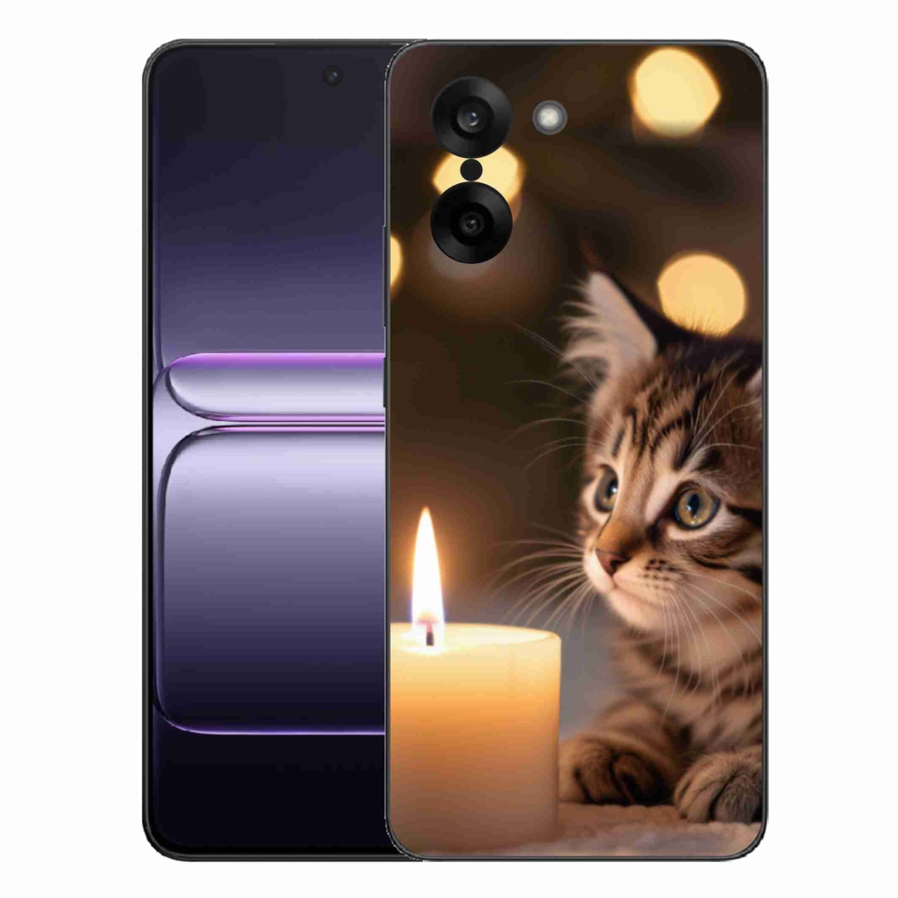 Zselés borító mmCase a One Plus Nord CE5 készülékhez - cica és gyertya