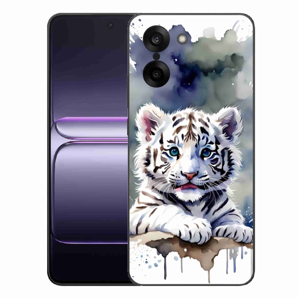 Zselés borítás mmCase One Plus Nord CE5 készülékhez - fehér tigriskölyök