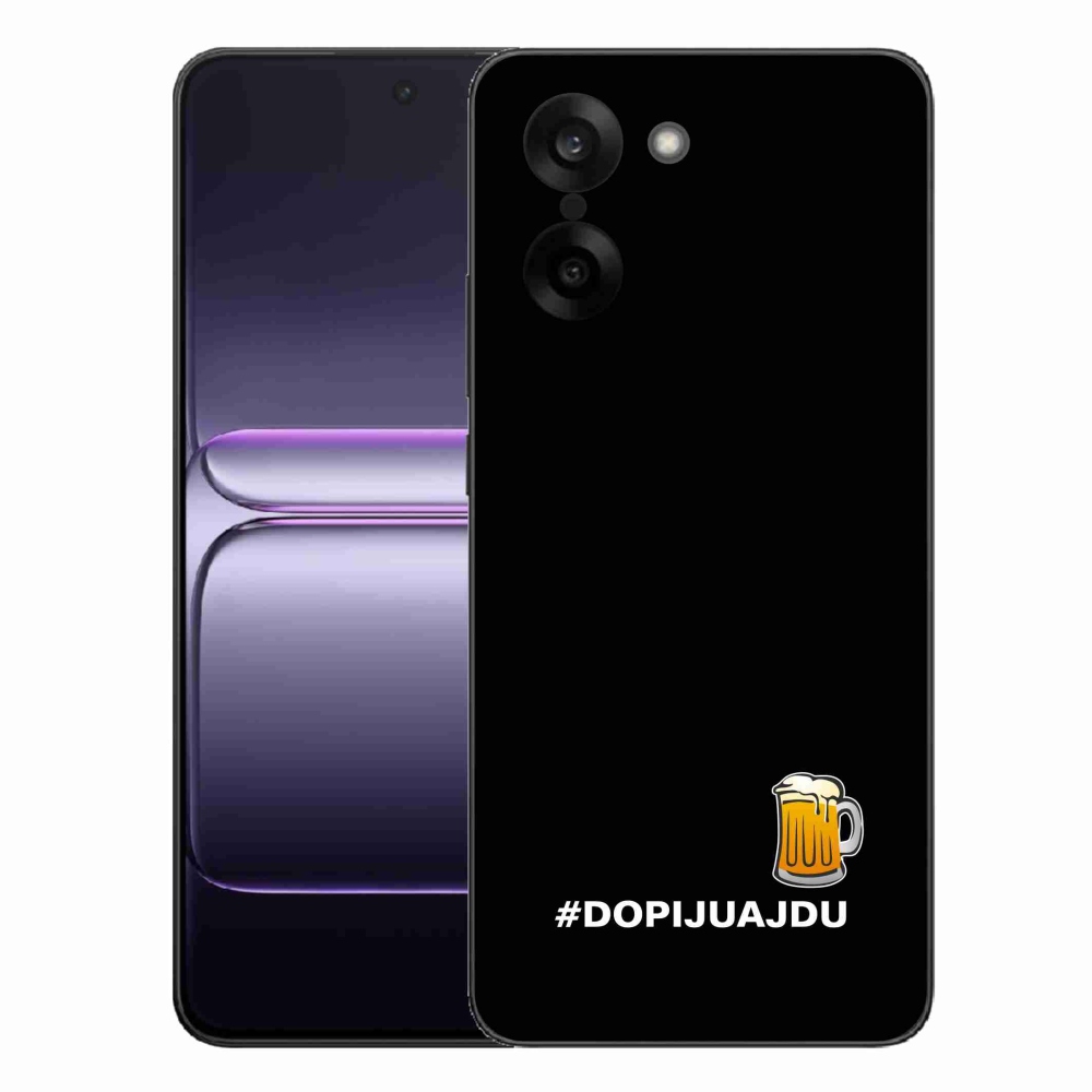 Gél borító mmCase a One Plus Nord CE5-hez - sör motívum 1 fekete háttérrel