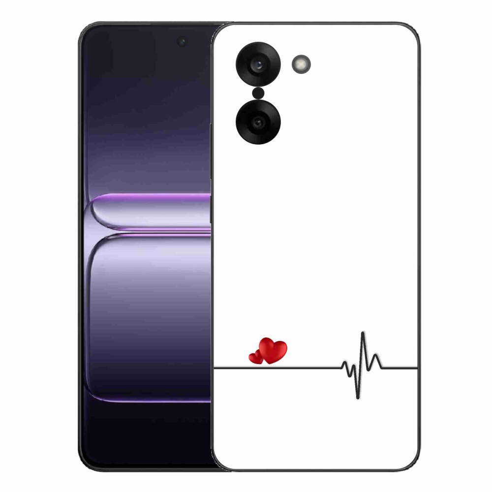 Gél borító mmCase a One Plus Nord CE5 készülékre - szív és szívverés fehér háttérrel