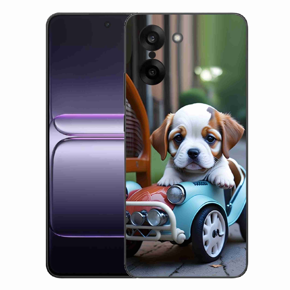 Gél borítás mmCase a One Plus Nord CE5-hez - kiskutya retro autóban