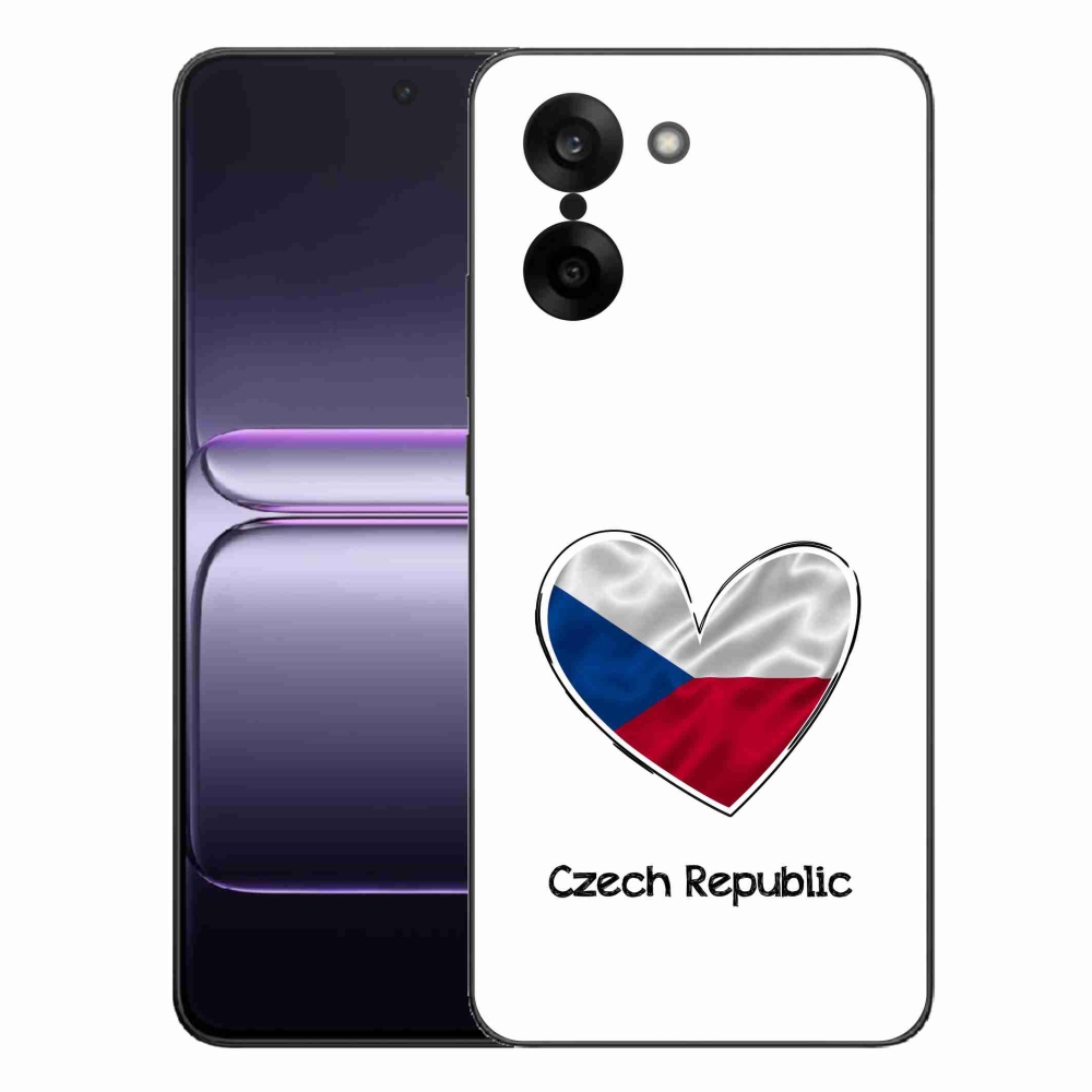Zselés borító mmCase a One Plus Nord CE5-ön - zászló szív fehér háttérrel