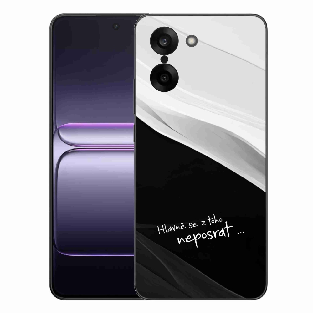 Gél borító mmCase a One Plus Nord CE5 készülékre - vicces szöveg 13 fekete-fehér háttérrel