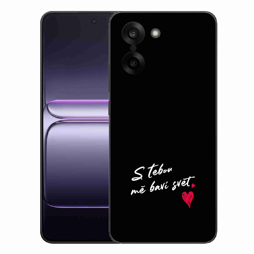 Gél borító mmCase a One Plus Nord CE5 készülékre - szerelmes szöveg 1 fekete háttér
