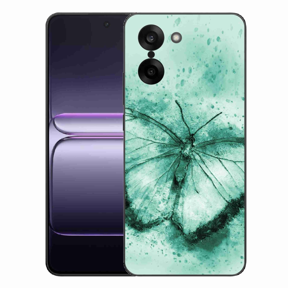 Zselés tok mmCase a One Plus Nord CE5 készülékhez - zöld pillangó