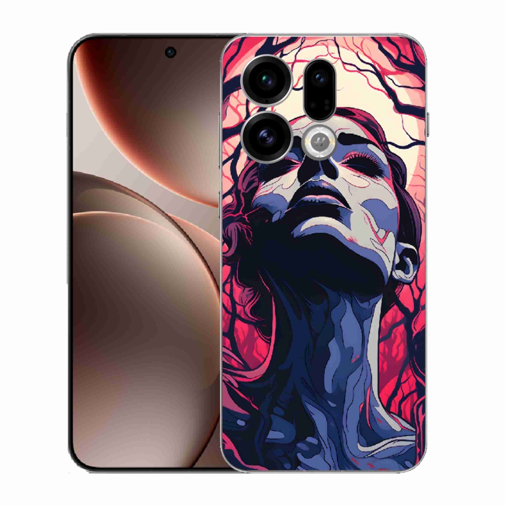 Gél borítás mmCase az Oppo Find X9-en - absztrakt arc