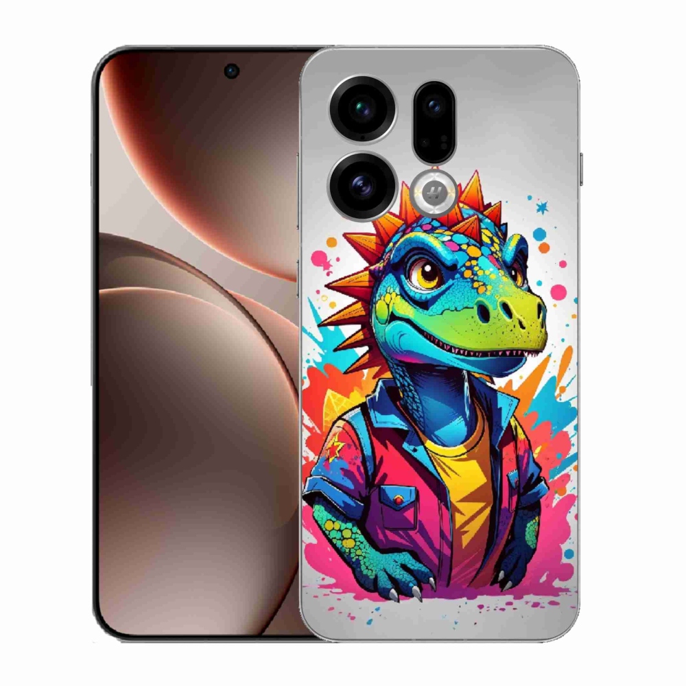 Gél borítás mmCase az Oppo Find X9-hez - színes dinoszaurusz