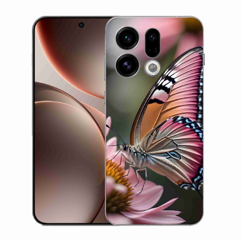 Gél borítás mmCase az Oppo Find X9-hez - színes pillangó