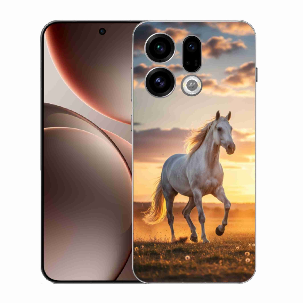 Gél borítás mmCase az Oppo Find X9-hez - futó fehér ló 2