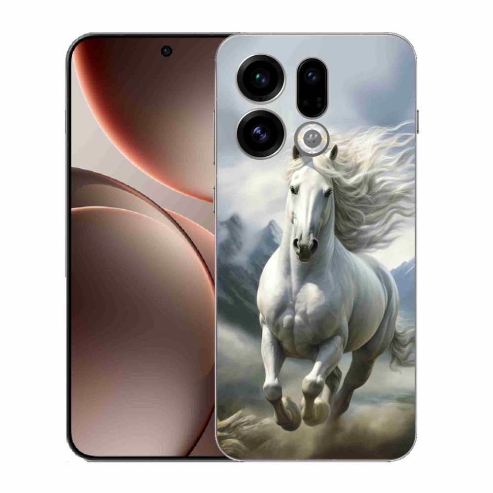 Gél borítás mmCase az Oppo Find X9-hez - futó fehér ló 3