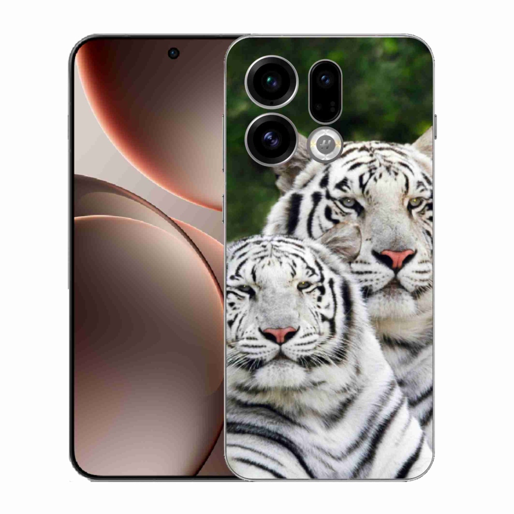 Gél borítás mmCase az Oppo Find X9-hez - fehér tigrisek