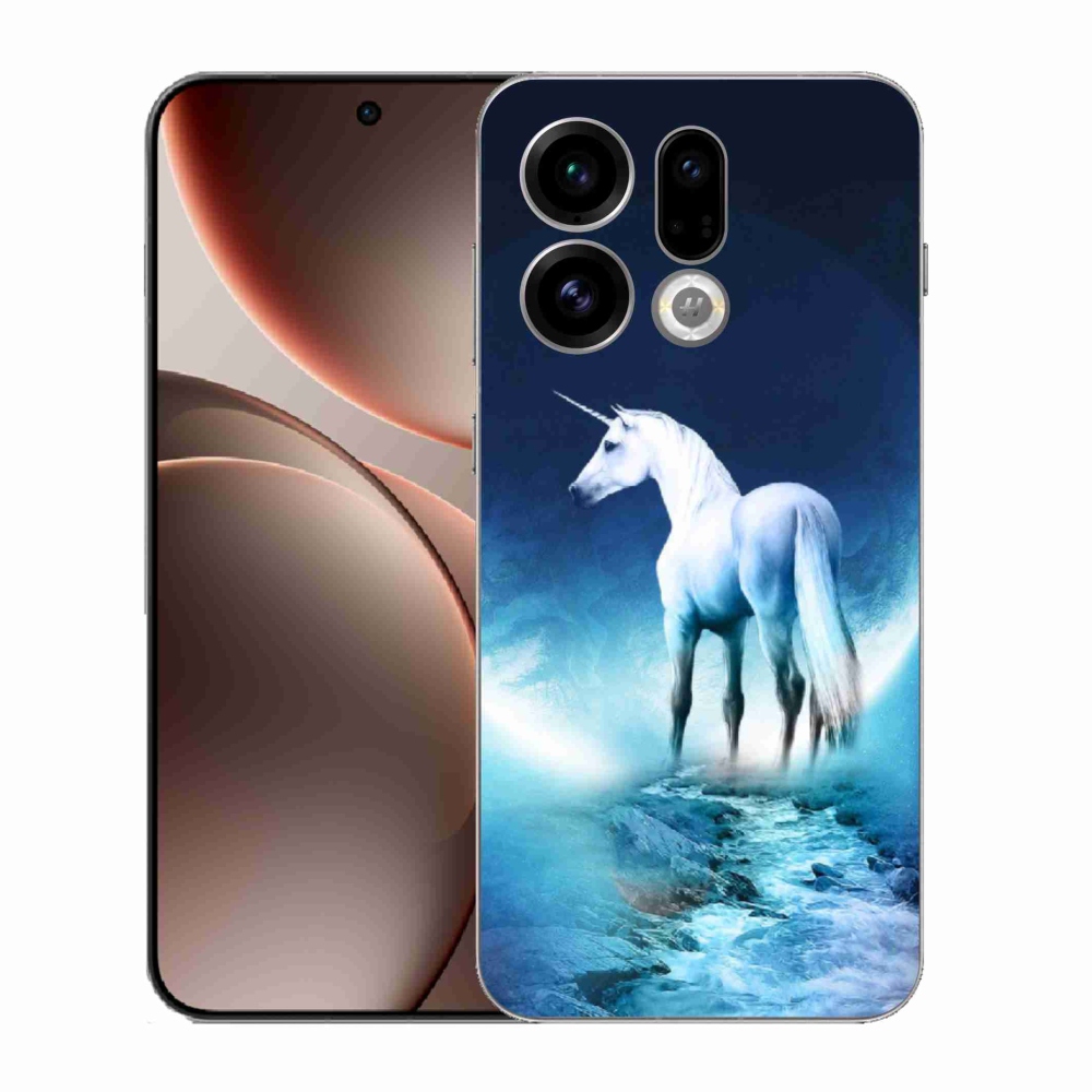 Gél borítás mmCase Oppo Find X9 - fehér egyszarvúhoz
