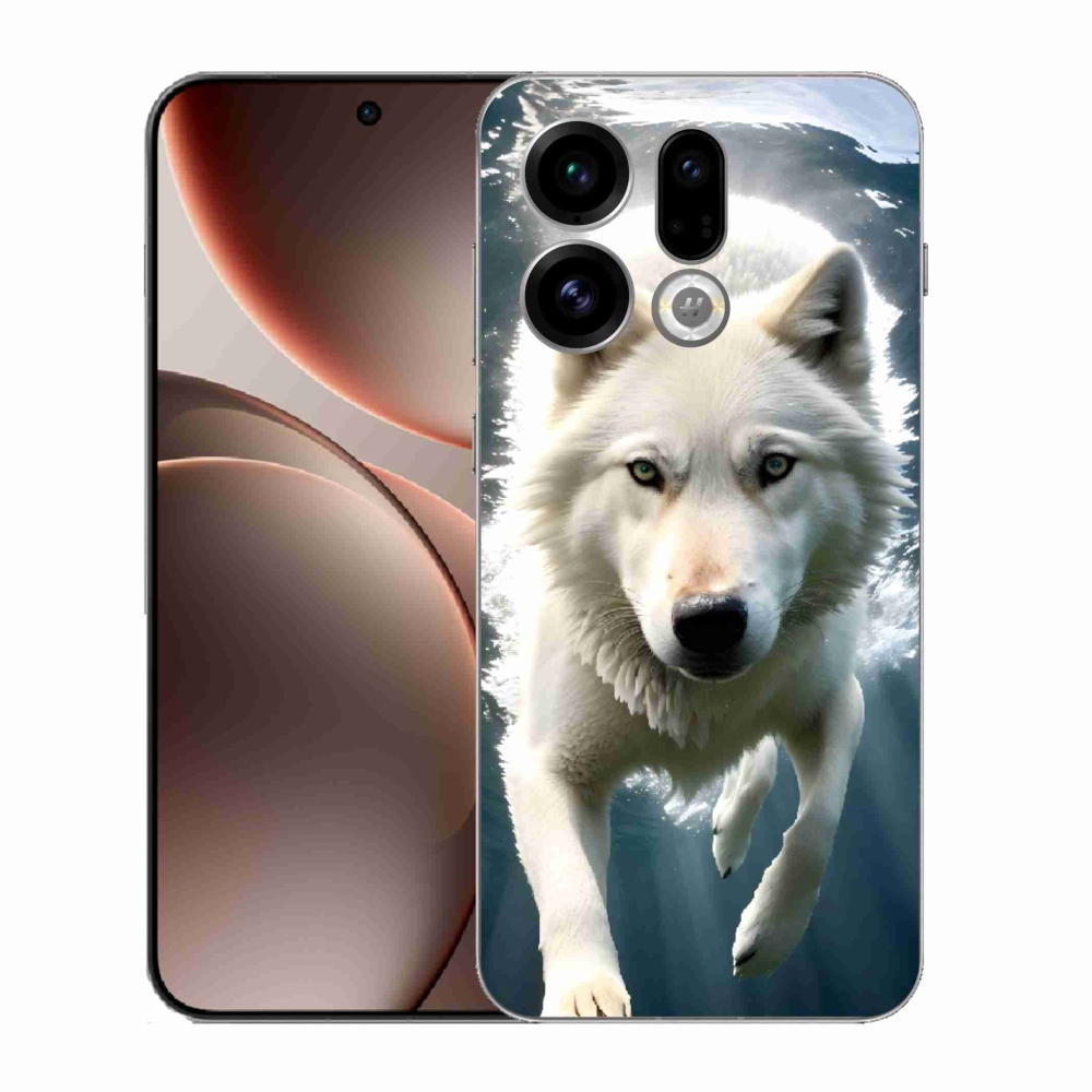 Zselés borítás mmCase Oppo Find X9 - fehér farkashoz