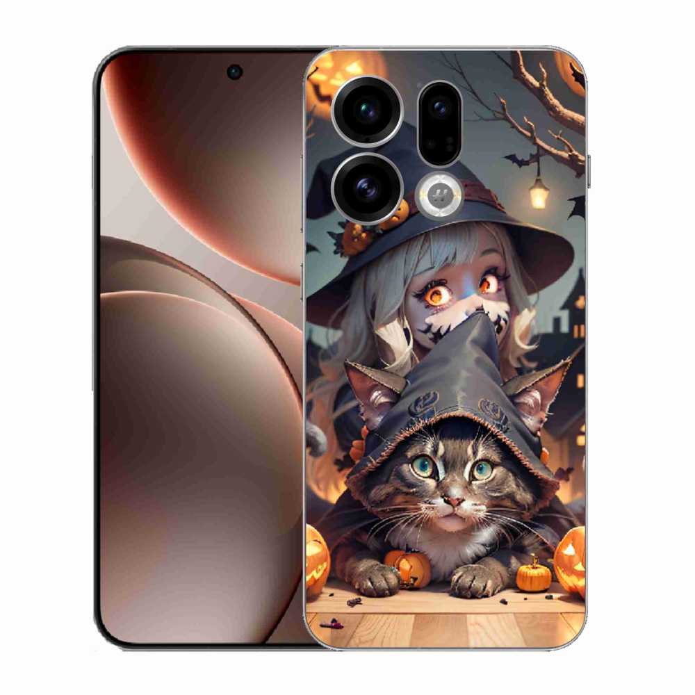 Gél borítás mmCase az Oppo Find X9-hez - boszorkány macskával