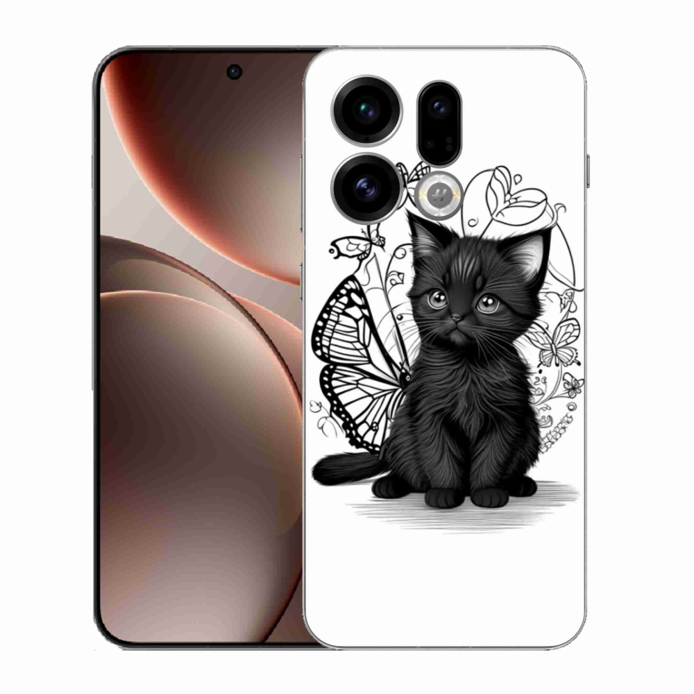 Gél borítás mmCase az Oppo Find X9-hez - fekete cica