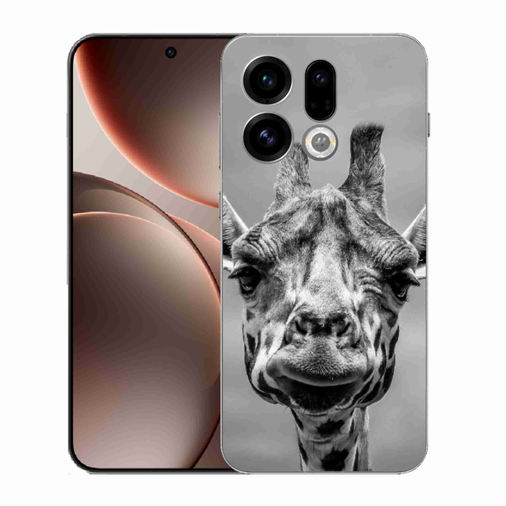 Zselés borítás mmCase az Oppo Find X9-hez - fekete-fehér zsiráf