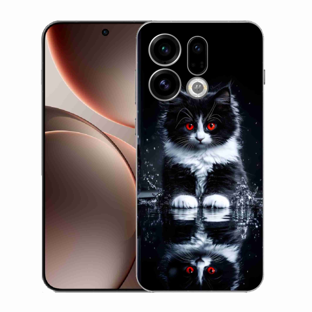 Gél borítás mmCase az Oppo Find X9-hez - fekete-fehér cica