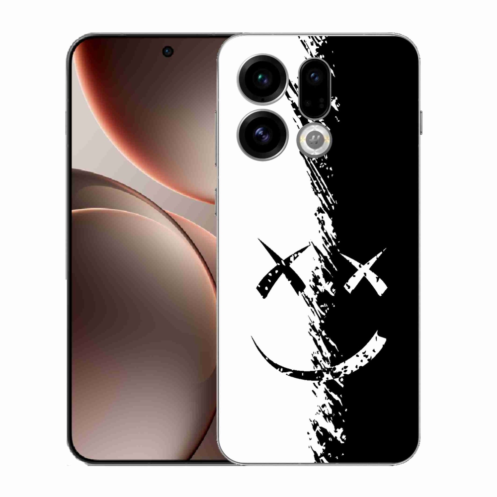 Gél borító mmCase az Oppo Find X9-hez - fekete-fehér mosolygó