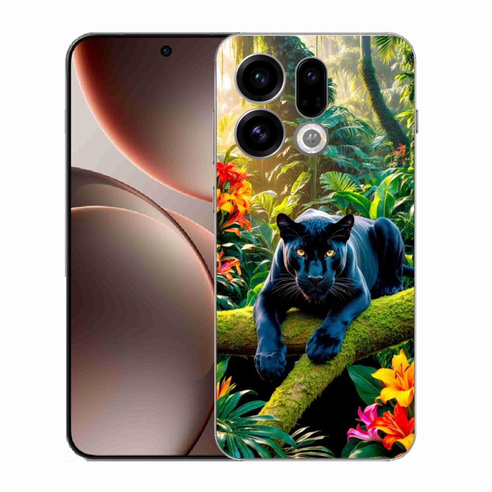 Gél borítás mmCase az Oppo Find X9-hez - fekete párduc a dzsungelben